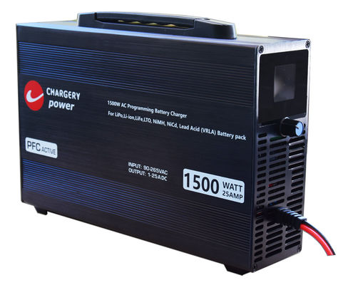 เครื่องชาร์จแบตเตอรี่ 100V 1500W ปรับความแรงดันปัจจุบัน C10325 4S ถึง 24S LiPo, NMC, LiFe, LiTo, Pb, 25A