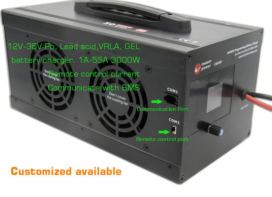 44.1V 3000W AC ไปยัง DC แบตเตอรี่ชาร์จ แบตเตอรี่ลิเดียมเซลล์ชาร์จ 12V 24V 36V PB VRLA